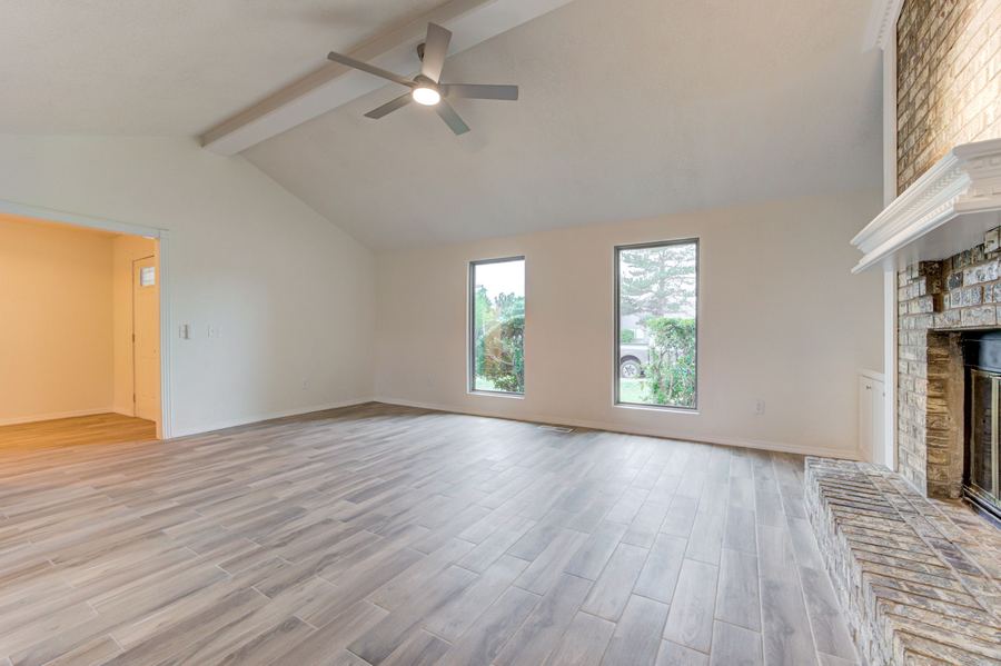Renovated living room of a rental home prepared by 1907 Property Management